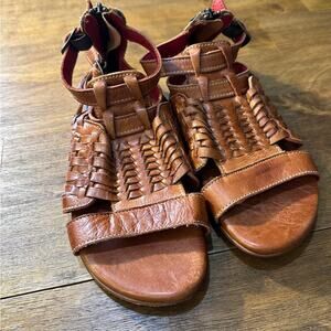 Bed Stu Claire II Brown Leather Strap Sandals - Size 7.5 Boho Festival Leather